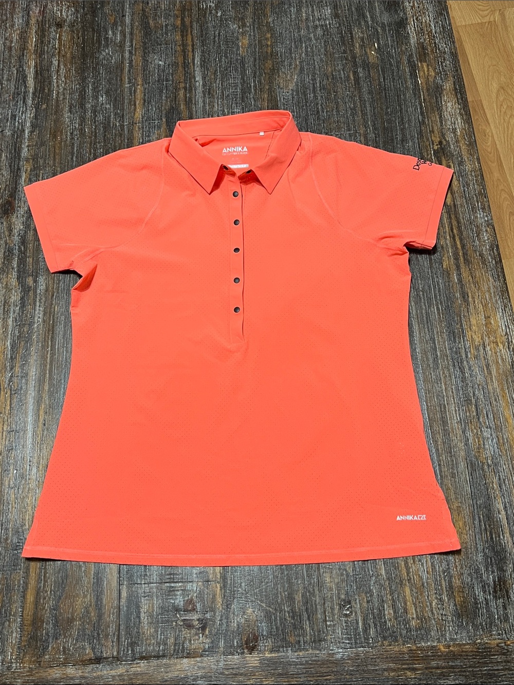 ANNIKA Coral Short-Sleeve Button Golf Polo